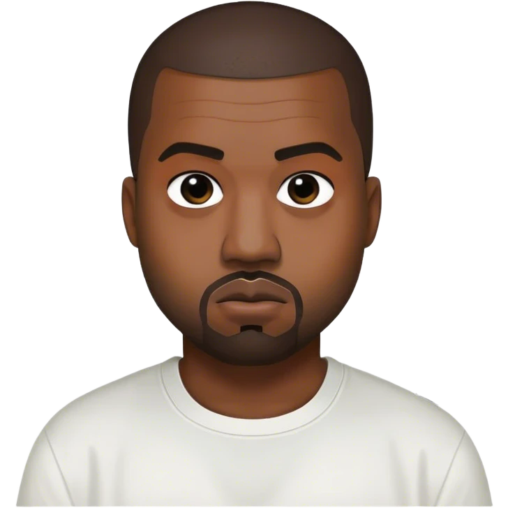 Kanye west with a black swastika symbol  on a white shirt emoji