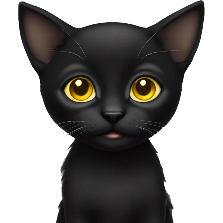Black kitten with yellow eyes  emoji