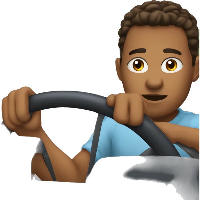 Focusing while driving emoji