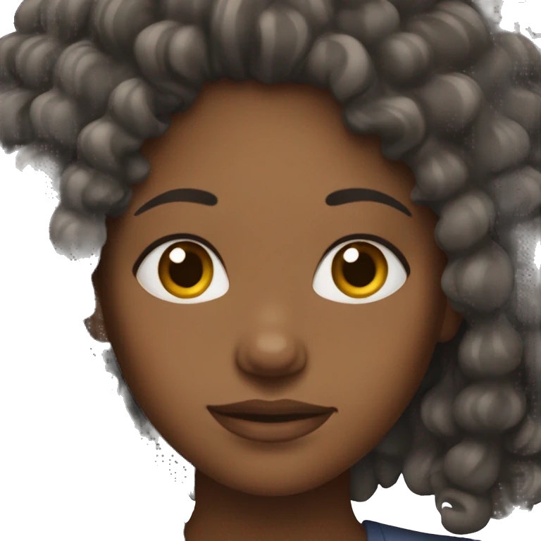 a black woman with curly hair emoji
