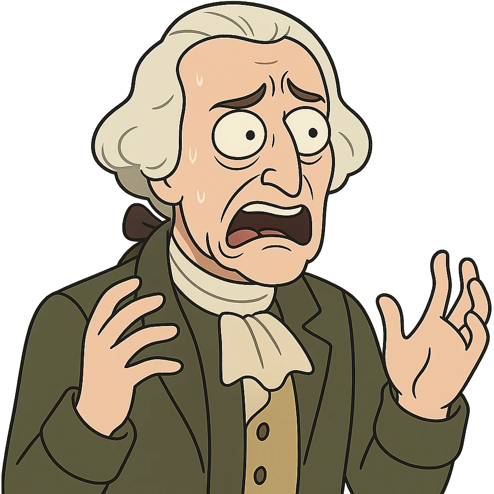 disgusted and scared George Washington emoji