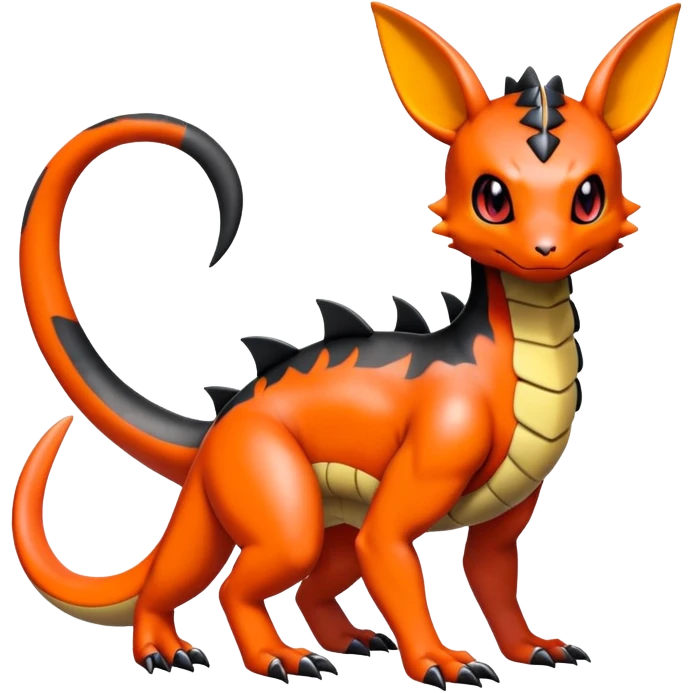Cute Shiny Guilmon-Salandit-Umbreon-Fakémon-hybrid-creature (full body)  emoji