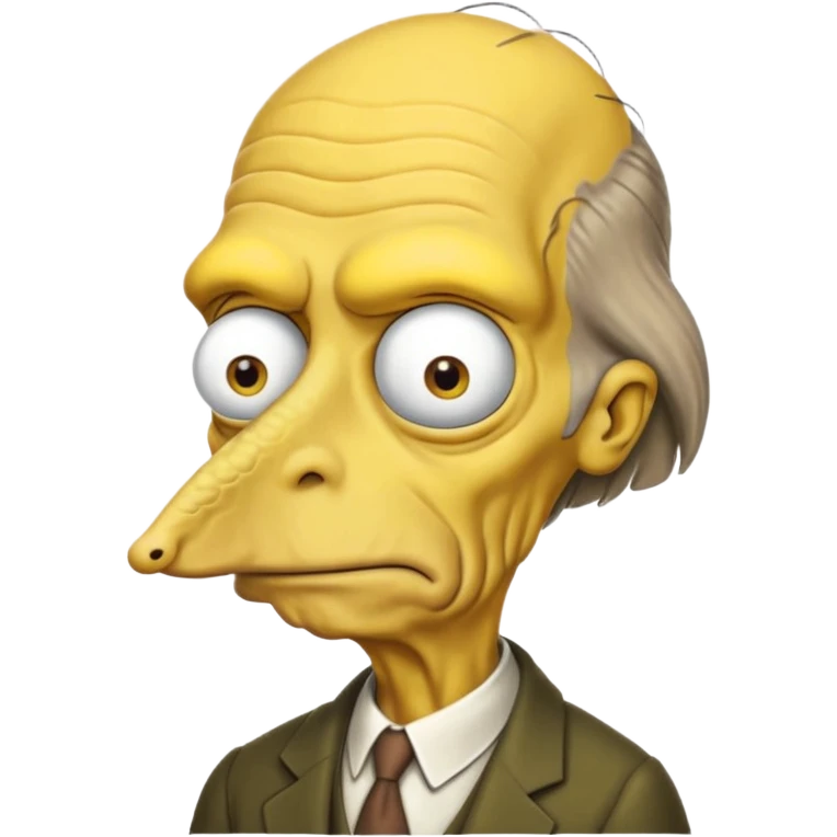 Mr. Burns, simpson, yellow skin tone, very very very long nose. emoji