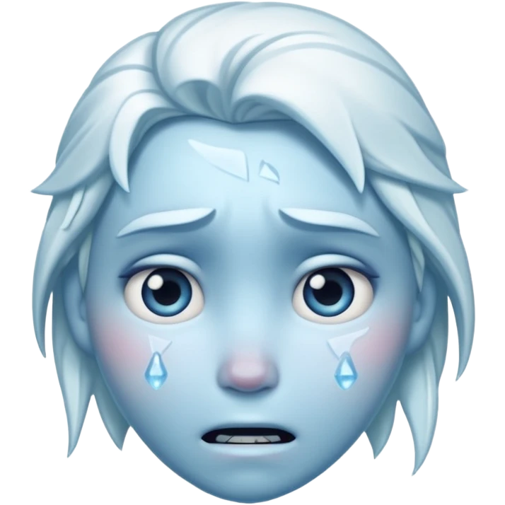 Frozen icy distraught face iOs emoji emoji
