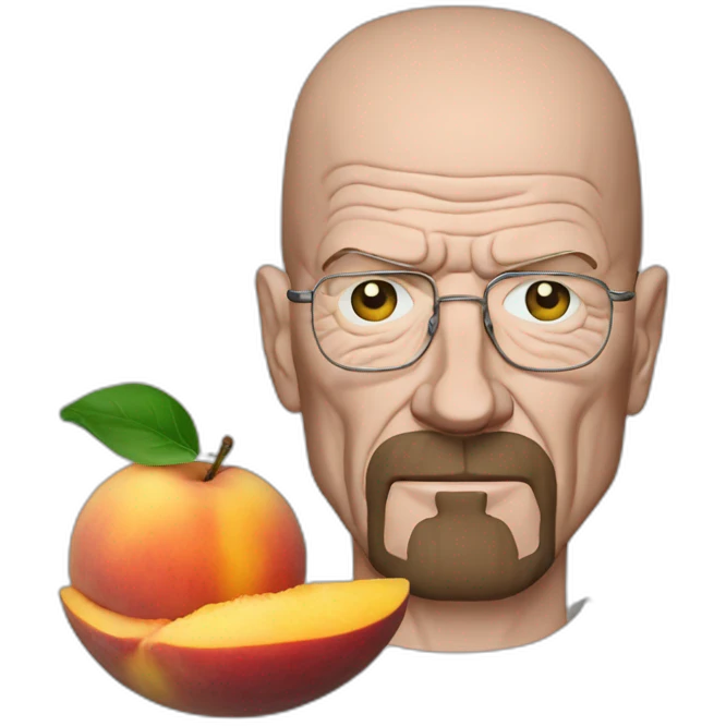 Walter white eating a peach emoji