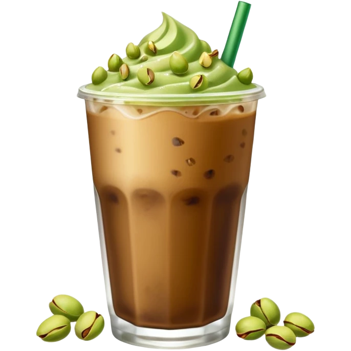 Starbucks Iced coffee with pistachio   emoji