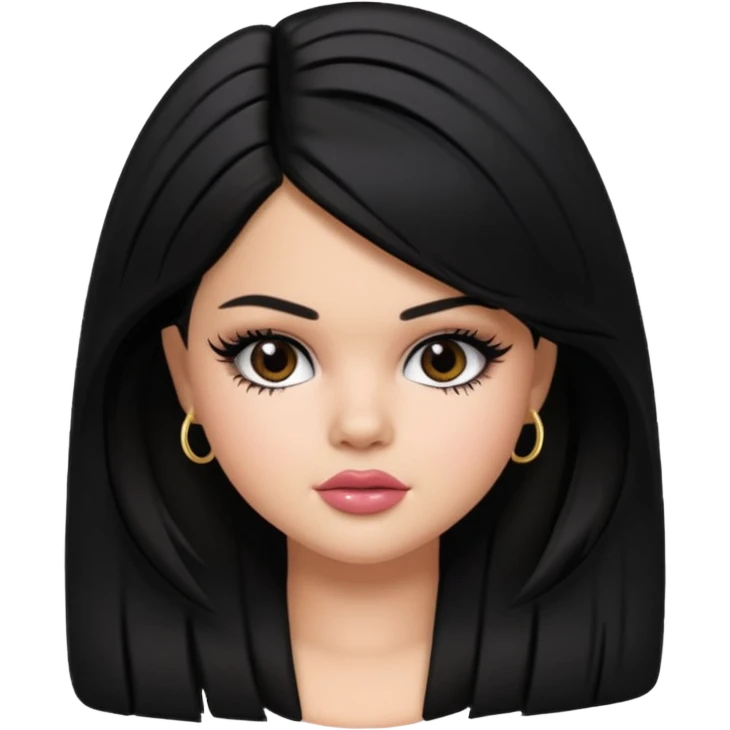 selena gomez as pretty bratz baddie, black hair emoji