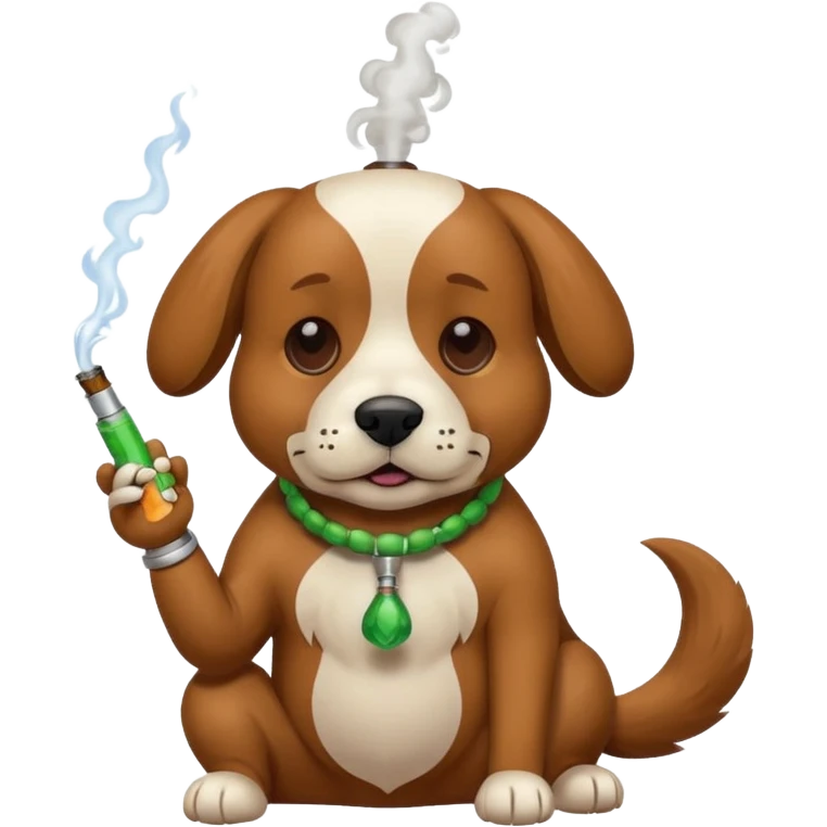 Dog smoking a bong emoji