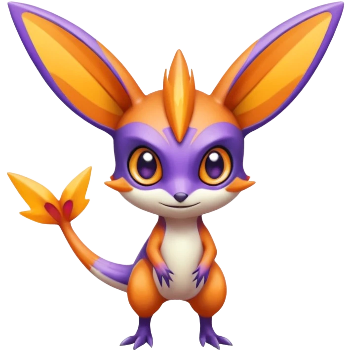 Colorful Shiny Exotic Victini-Salandit-Aurorus-Fakémon-hybrid-creature (full body)  emoji