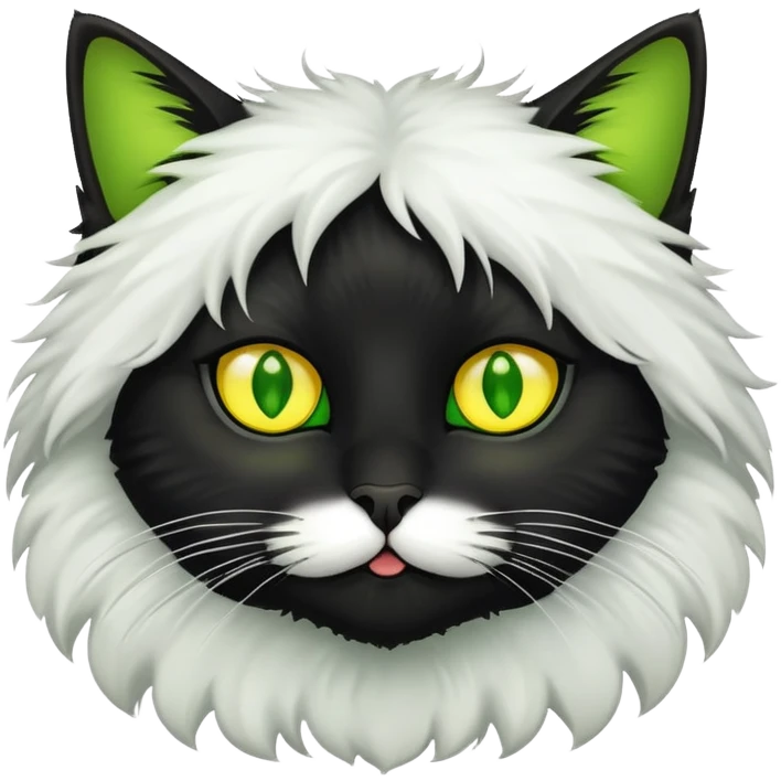 Black Cat with green and yellow pupils  emoji