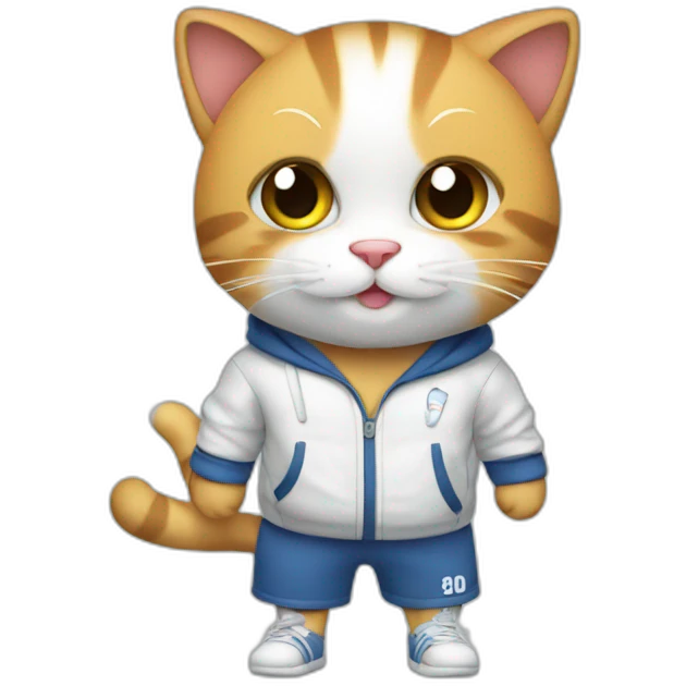 cute cat in sportswear  emoji