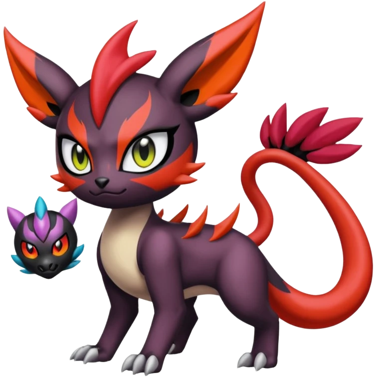 Colorful Cool Badass  Meloetta-Litten-Noibat-Guilmon-Darkrai-Pokémon-Fakémon-fusion-hybrid-creature emoji