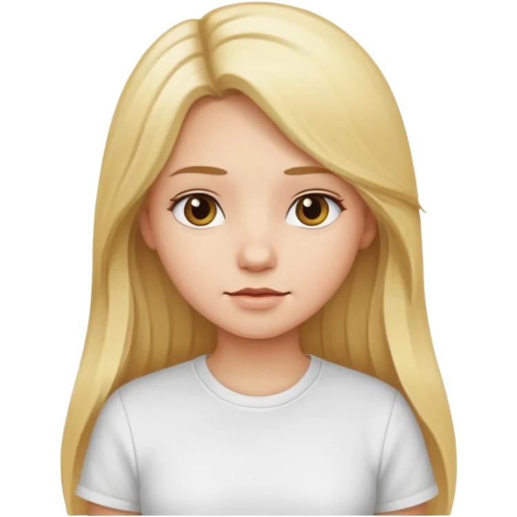 girl with long blond hair dressed in a white shirt emoji