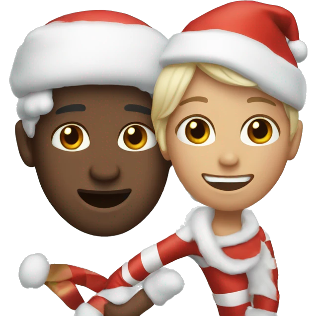 2 people having fun on christmas emoji