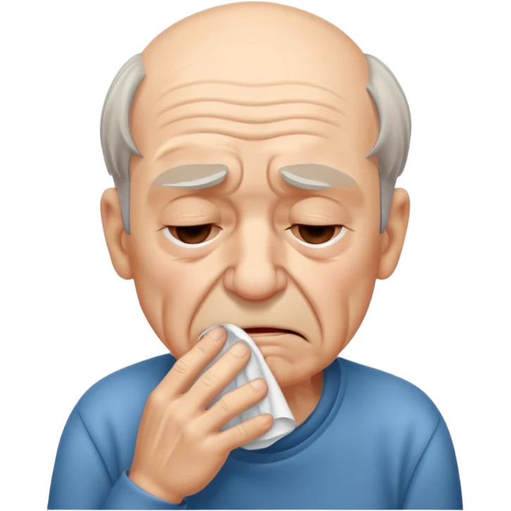 old man sneezing into tisue















 emoji