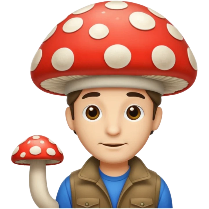 man with mushroom hat emoji