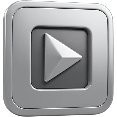3D render square play button 40deg rotation emoji