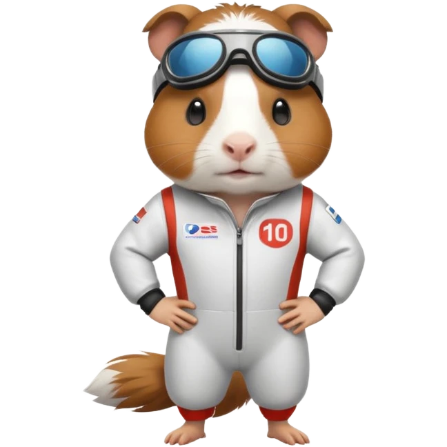 guinea pig in a racing suit emoji