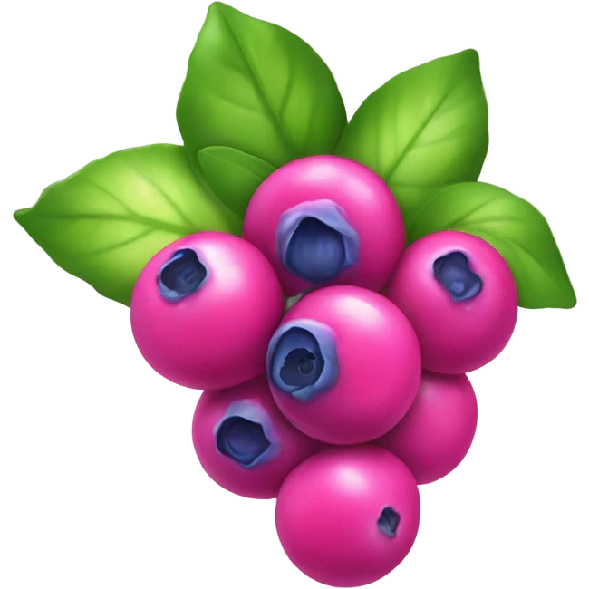 Hot pink clusters of glittery blueberries  emoji