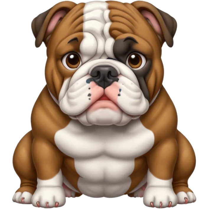 bulldog ingles oscuro con blanco  emoji
