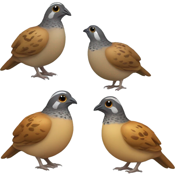 Design a quail-bird emoji resembling a quail.
The emoji should be small and round, with a plump body. Create a quail bird emoji emoji