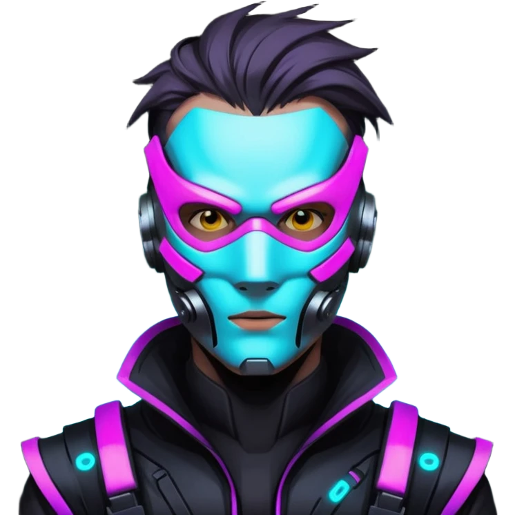 Cyberpunk man head emoji