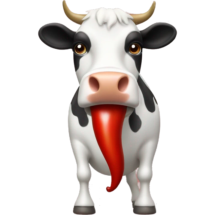 red Chili pepper shaped as a cow emoji