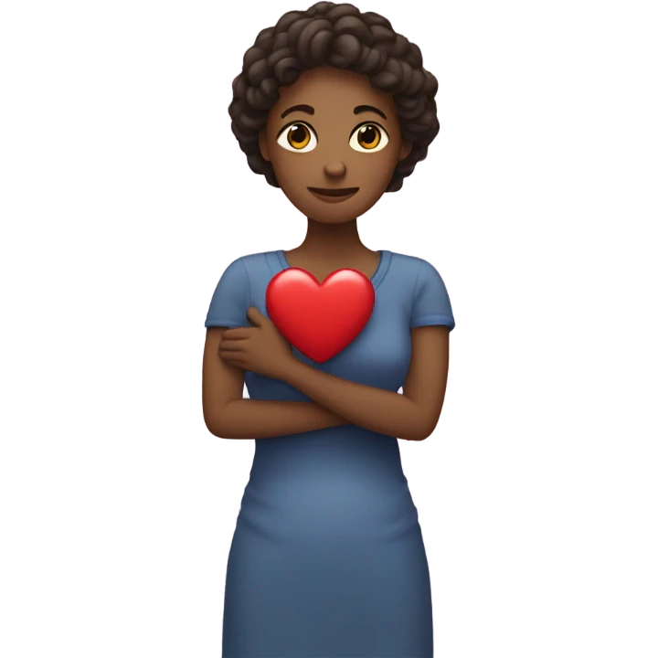 Mother holds her heart in her arm emoji