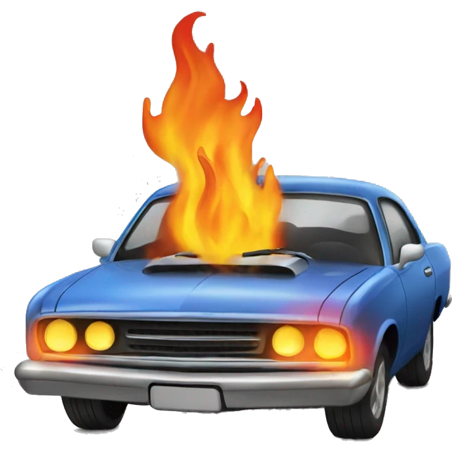 Car on fire emoji