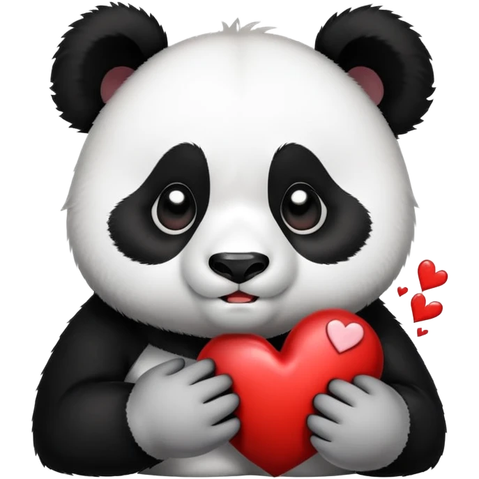 Girl panda tearing up a heart emoji