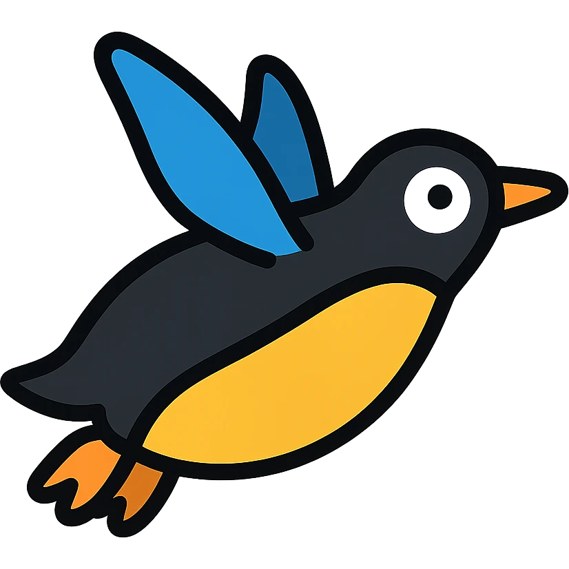 penguin flying emoji