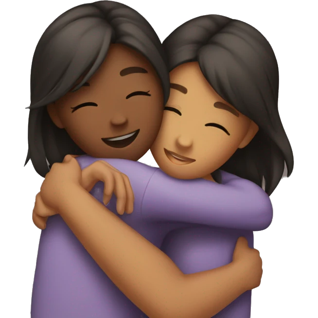 Girls hugging each other emoji