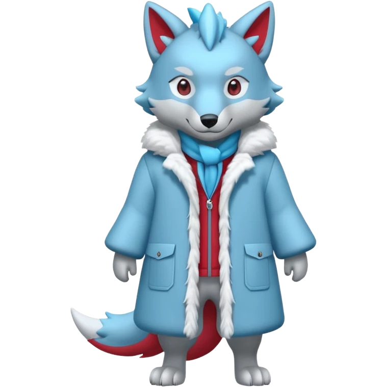 White Colorless Cold Salamence-Sprigatito-wolf  (full body) emoji