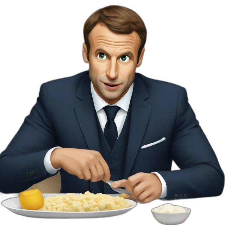 macron qui mange une chèvre emoji