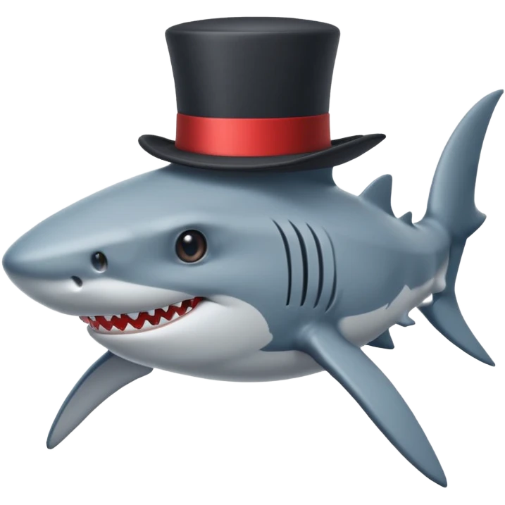 Shark with a top hat emoji