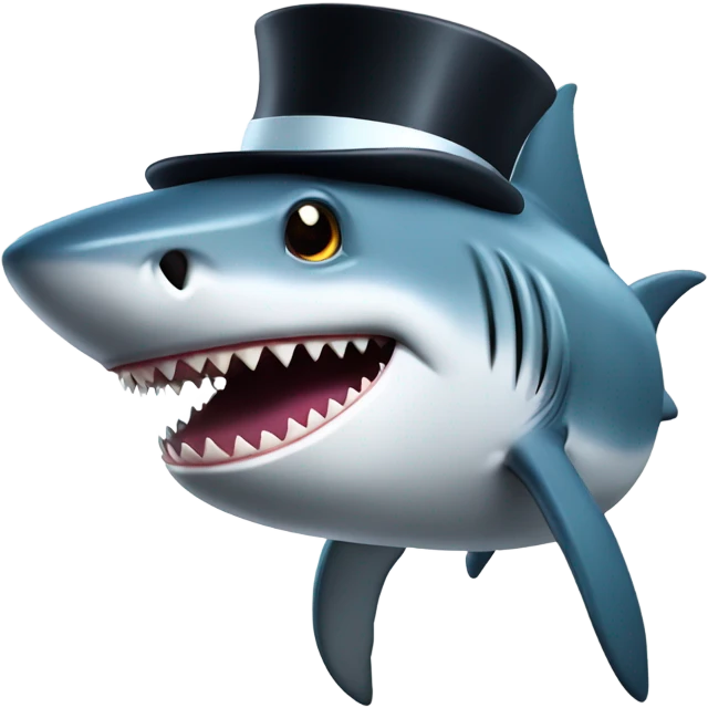 Shark with a top hat emoji