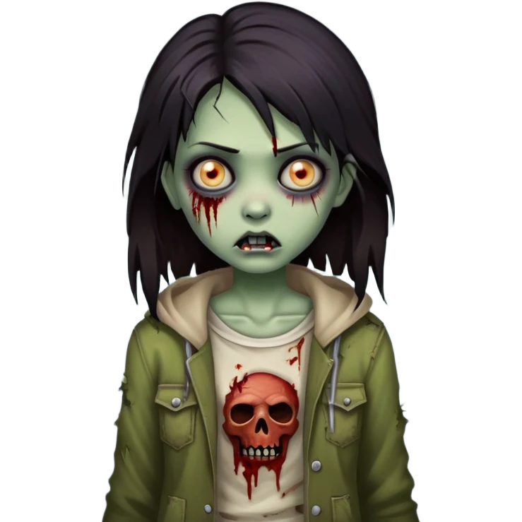 girl zombie with dark hair emoji