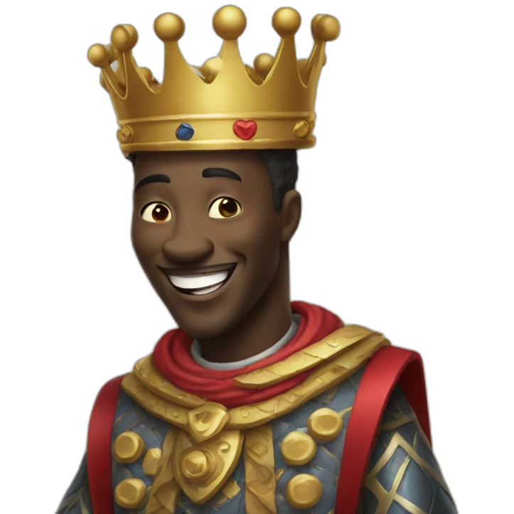 Laughing black king of playing card emoji