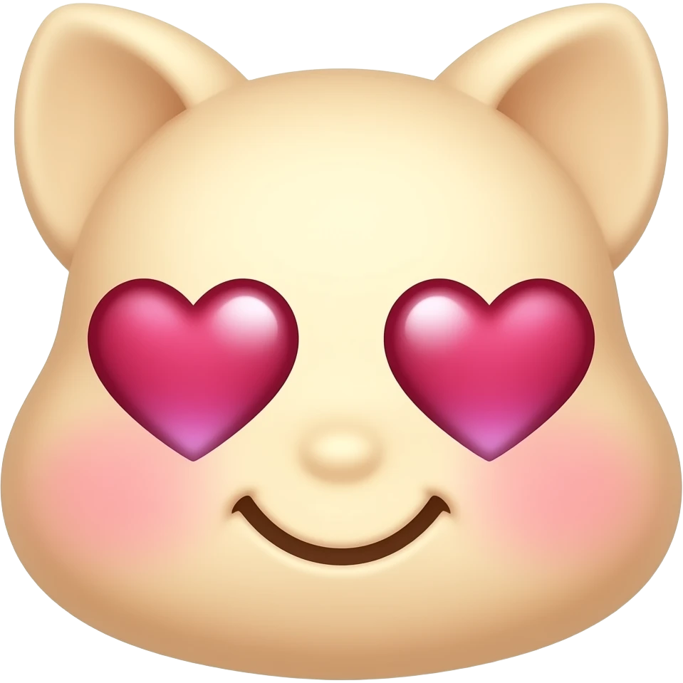 I want to make a Prinny face from Disgaea with big heart eyes and blushing heavily emoji