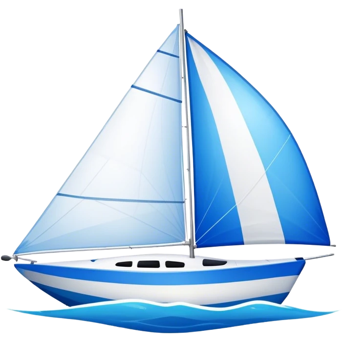 Sailboat - Sunfish (Model Year: 2021) (Iconic colour: Bright sail with blue and white) emoji