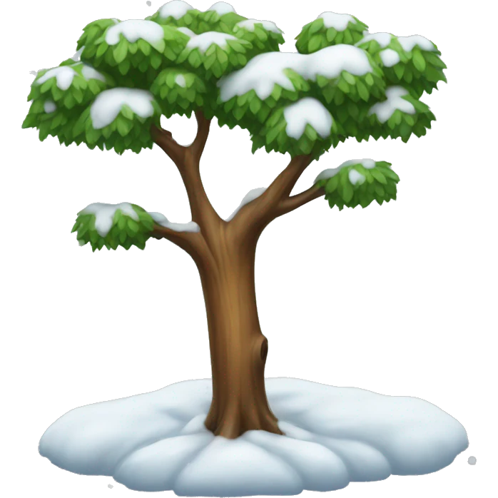 tree with snow emoji
