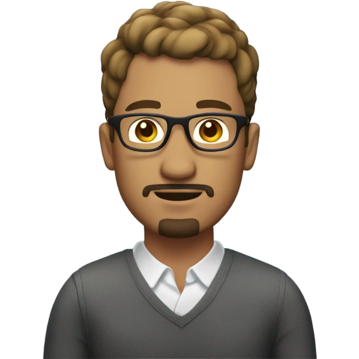 Guy with short pepper 
hair and glasses and goatee beard emoji