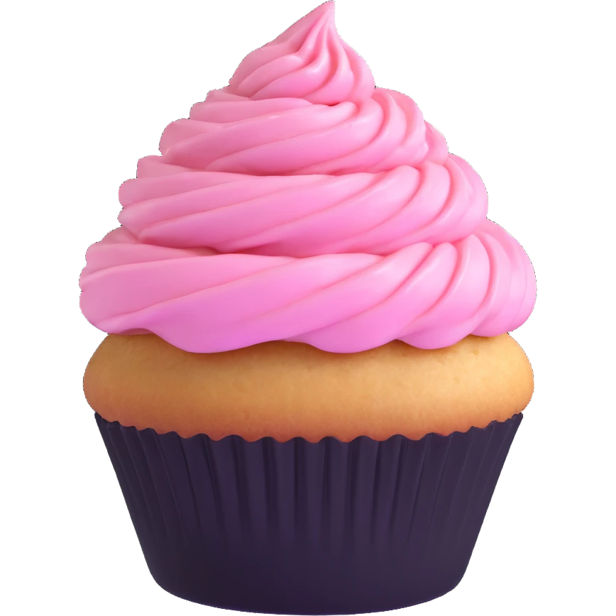 cupcake with pink icing emoji