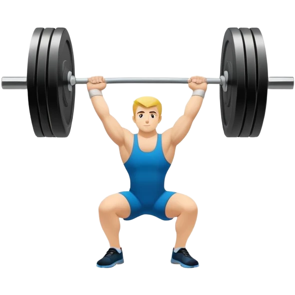An emblem symbolizing weightlifting with a stylized barbell in the center, set against a simple, clean background. The barbell is prominent and sleek, with no athlete included. The design is bold, modern, and minimalistic emoji
