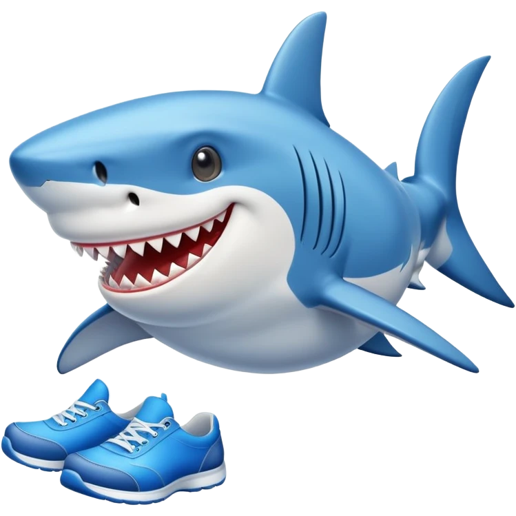 shark with blue shoes  emoji