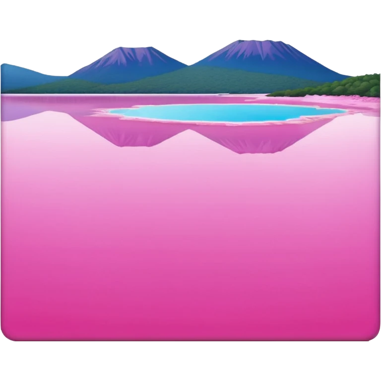 Hyperrealism, bubble-gum pink Lake Hillier in Australia emoji