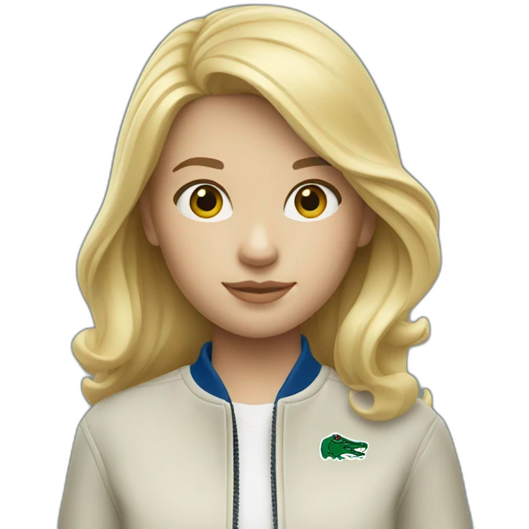 Blond girl with lacoste jacket emoji