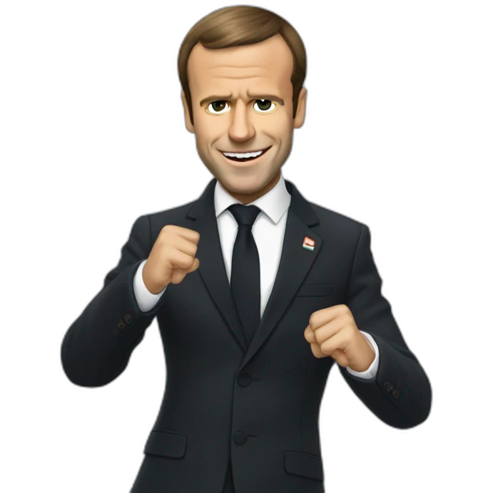 Macron qui fait un dab emoji