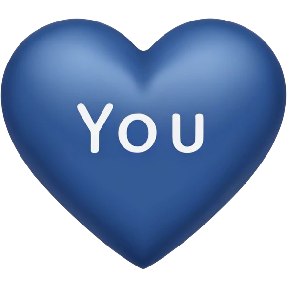 Dark Blue heart with the words I Love You Ry in the middle  emoji