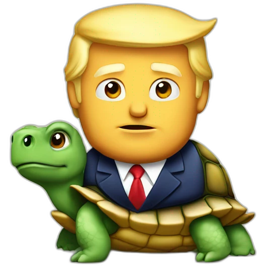 Donald Trump on turtle emoji